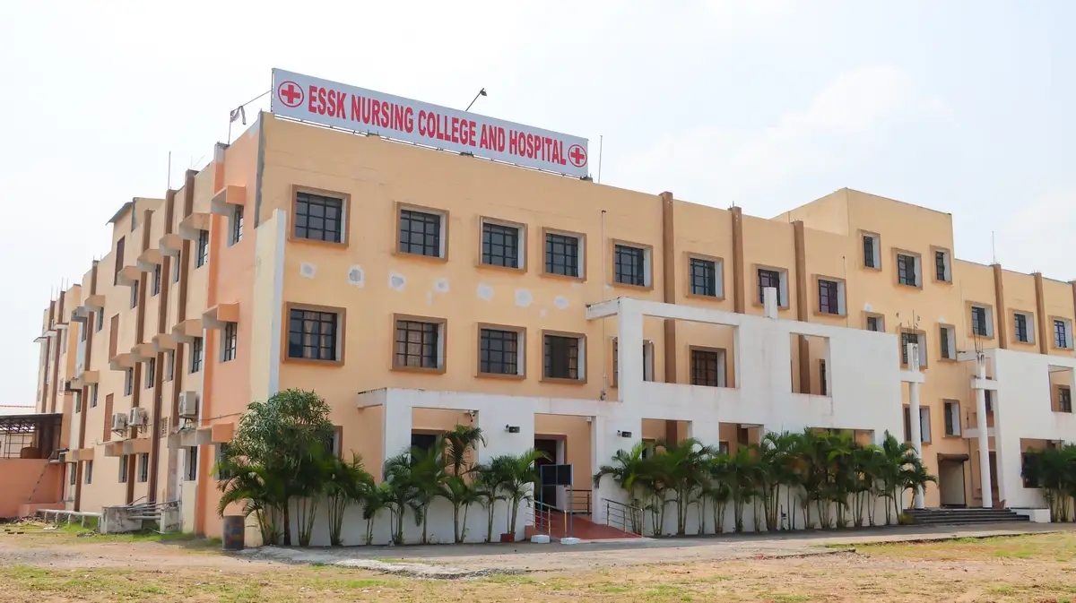 The ESSK Nursing College and Hospital building, with the name on the roof